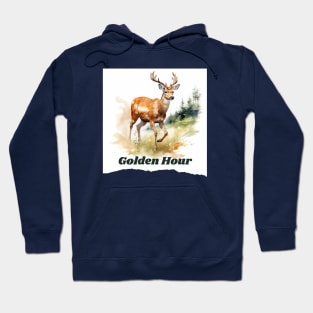 Golden Hour Serenity: Majestic Deer Hoodie